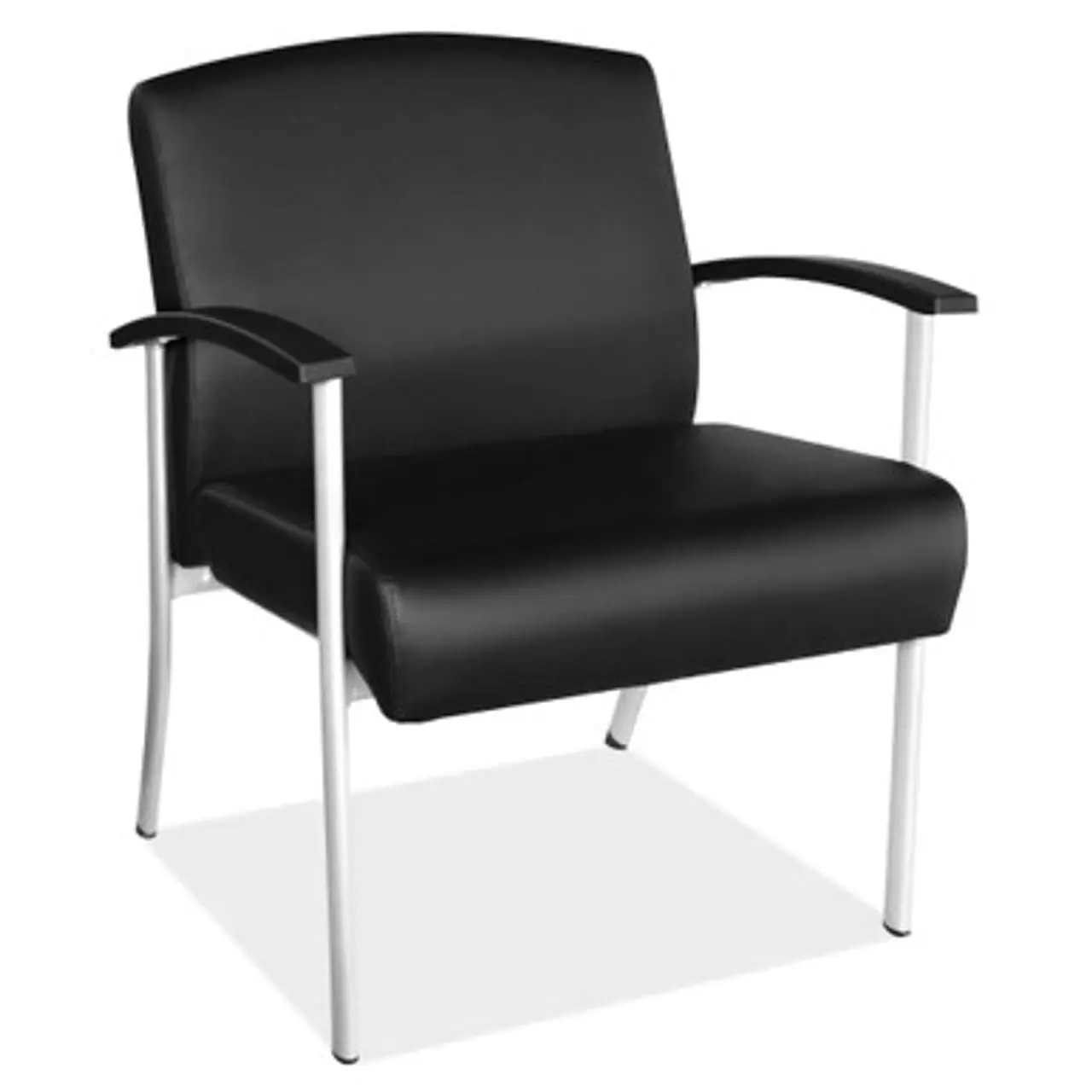 BLK BIG & TALL GUEST CHAIR W/SIL FRAME Image