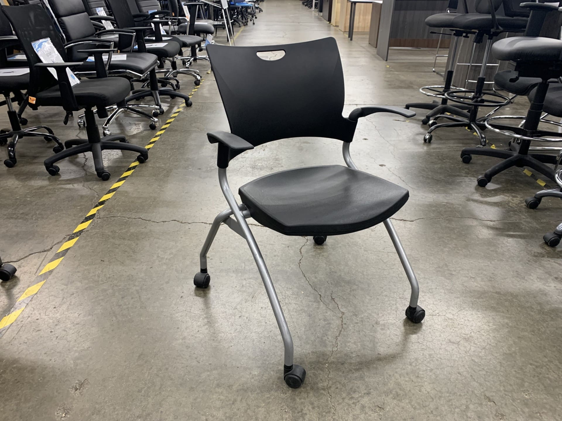 9 to 5 Black Plastic Folding Guest Chair Image