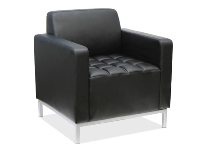 Black Faux Leather Guest Chair Image