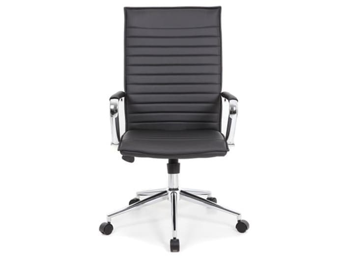 Black Ribbed High Back Task Chair w/Arms Image