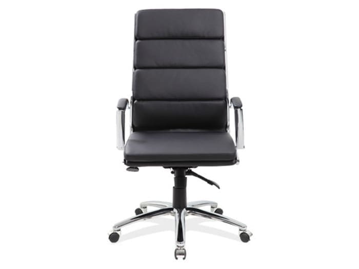 Black Vinyl Exec High Back Chair w/Chrome Frame Image