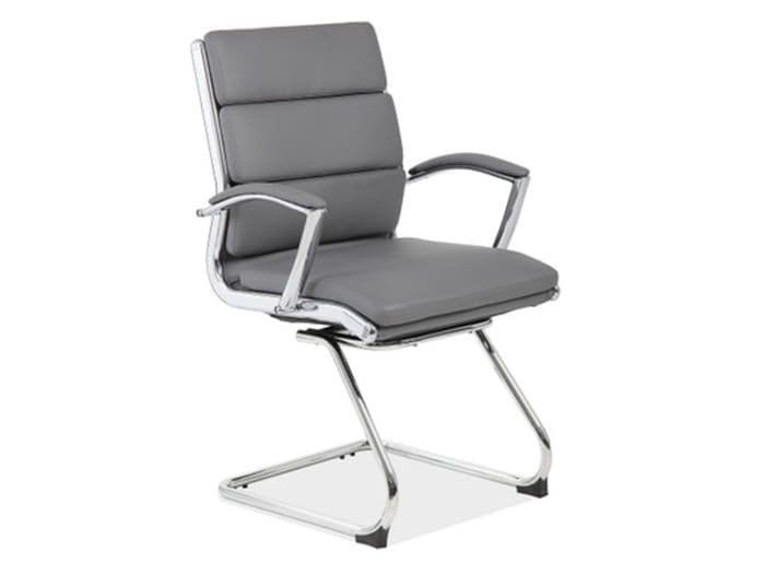 Black Vinyl Exec Sled Base Chair w/Chrome Frame Image