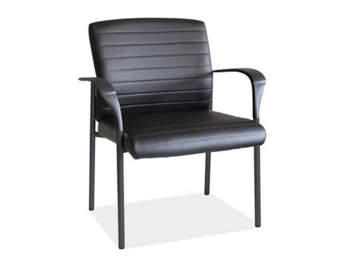 Black Polyurethane Guest Arm Chair Image