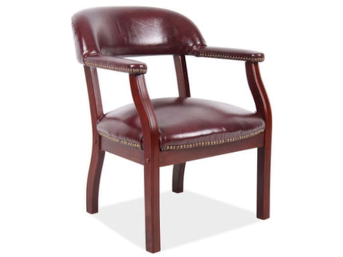 Black Vinyl Guest Chair w/Mahogany Frame Image