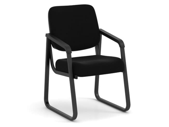 Black Fabric Sled Base Guest Chair Image