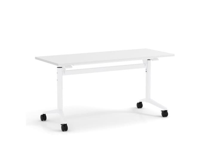 24″D x 72″W Flip Top Desk White – White Base Image