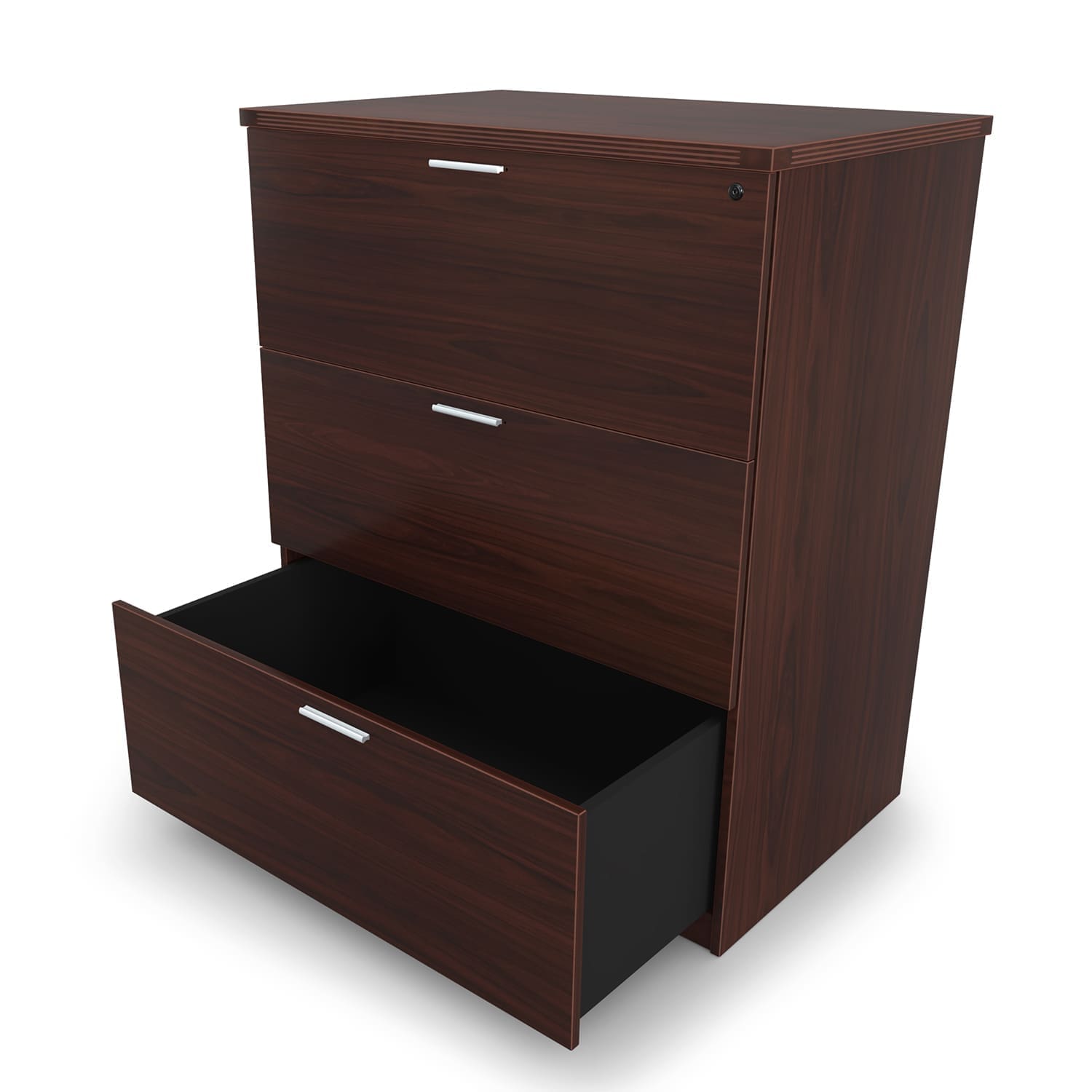 3 Drawer 36″ Lateral File Mahogany – Capital Choice Special Image