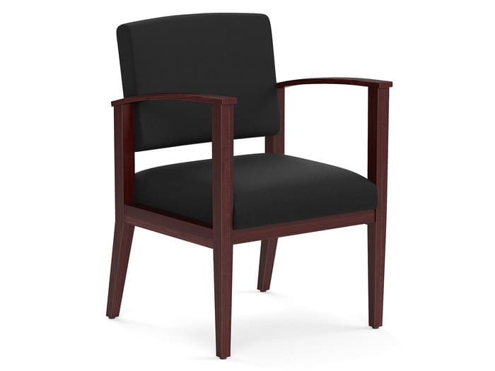 Coastal Gray Frame w/Black Leather Guest Chair Image